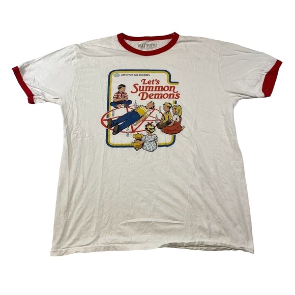 Hot Topic Let's Summon Demons Graphic Tee Thrifted Vintage Style Size XL - Picture 1 of 9